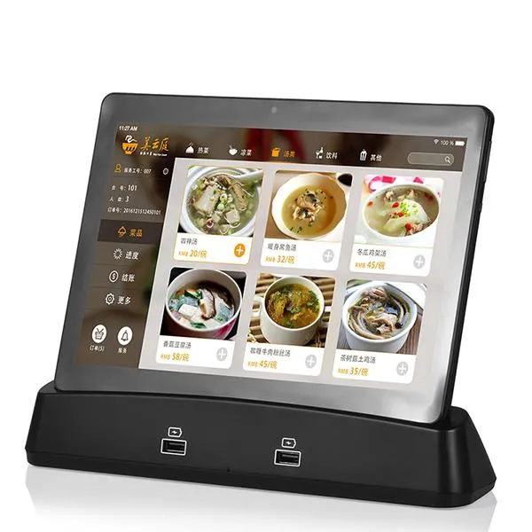 Medical Android Tablet PC Dock Dock de 10 pulgadas Restaurante pedido Tableta